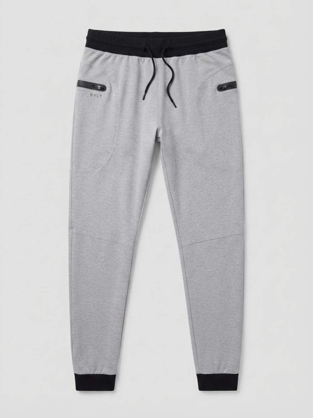 BYLT men’s Premium Grey Jogger Pants with Black Accents size Large